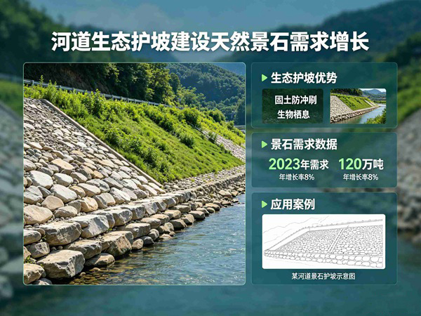 政策推动河道生态护坡建设,天然景石需求增长明显